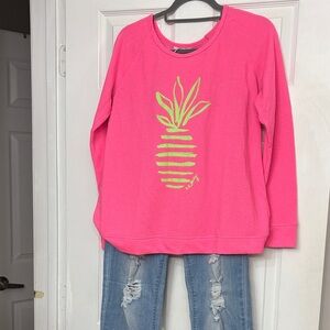 Girls' Hot Pink Pineapple Graphic Sweatshirt